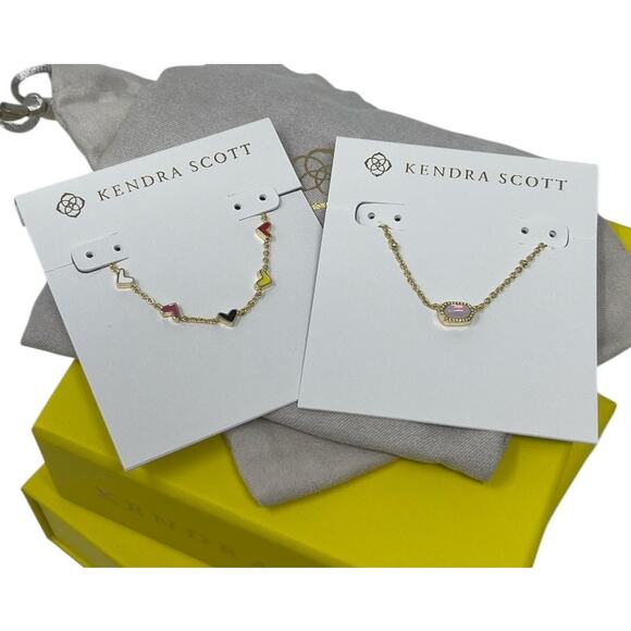 Kendra Scott Mini Elisa & Haven Heart Bracelet | NIB Necklace Bracelet Set - Picture 4 of 8